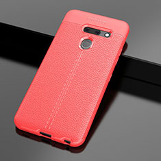 Custodia Silicone Morbida In Pelle Cover per LG G8 ThinQ Rosso