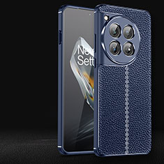 Custodia Silicone Morbida In Pelle Cover per OnePlus 12R 5G Blu