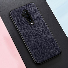 Custodia Silicone Morbida In Pelle Cover per OnePlus 7T Pro 5G Blu