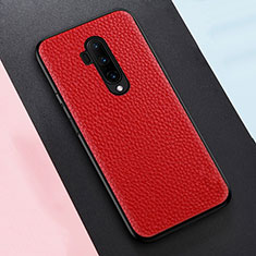 Custodia Silicone Morbida In Pelle Cover per OnePlus 7T Pro 5G Rosso