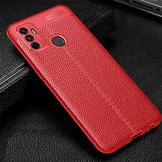 Custodia Silicone Morbida In Pelle Cover per Oppo A53 Rosso