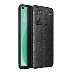 Custodia Silicone Morbida In Pelle Cover per Oppo A55S 5G Nero