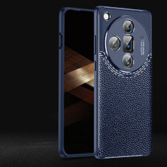 Custodia Silicone Morbida In Pelle Cover per Oppo Find X7 5G Blu