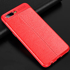 Custodia Silicone Morbida In Pelle Cover per Oppo K1 Rosso