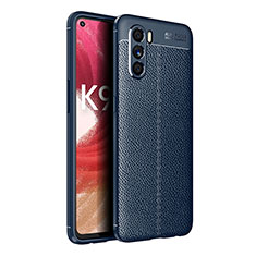 Custodia Silicone Morbida In Pelle Cover per Oppo K9 Pro 5G Blu