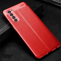 Custodia Silicone Morbida In Pelle Cover per Oppo Reno4 Pro 4G Rosso