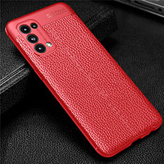 Custodia Silicone Morbida In Pelle Cover per Oppo Reno5 5G Rosso