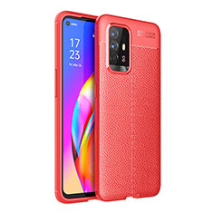 Custodia Silicone Morbida In Pelle Cover per Oppo Reno5 Z 5G Rosso