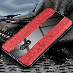 Custodia Silicone Morbida In Pelle Cover per Realme X Rosso
