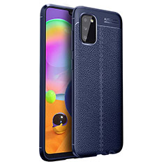 Custodia Silicone Morbida In Pelle Cover per Samsung Galaxy A02s Blu