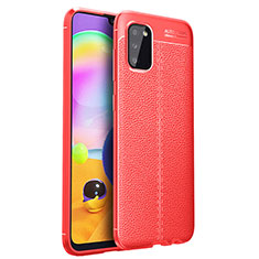 Custodia Silicone Morbida In Pelle Cover per Samsung Galaxy A02s Rosso