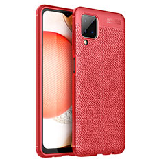Custodia Silicone Morbida In Pelle Cover per Samsung Galaxy A12 Nacho Rosso