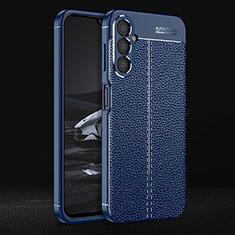 Custodia Silicone Morbida In Pelle Cover per Samsung Galaxy A14 4G Blu
