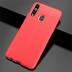 Custodia Silicone Morbida In Pelle Cover per Samsung Galaxy A20s Rosso
