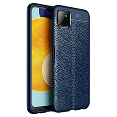Custodia Silicone Morbida In Pelle Cover per Samsung Galaxy A22 5G Blu
