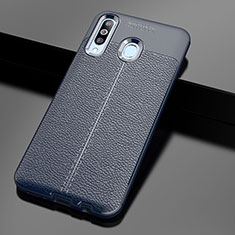 Custodia Silicone Morbida In Pelle Cover per Samsung Galaxy A60 Blu