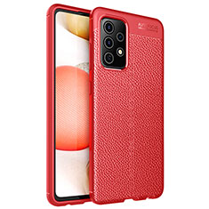 Custodia Silicone Morbida In Pelle Cover per Samsung Galaxy A72 5G Rosso