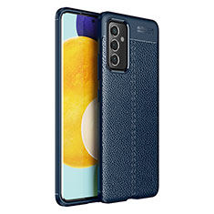 Custodia Silicone Morbida In Pelle Cover per Samsung Galaxy A82 5G Blu