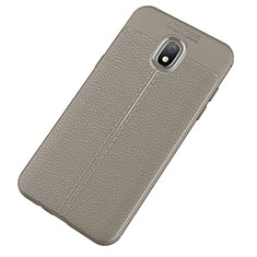 Custodia Silicone Morbida In Pelle Cover per Samsung Galaxy J7 (2018) J737 Grigio