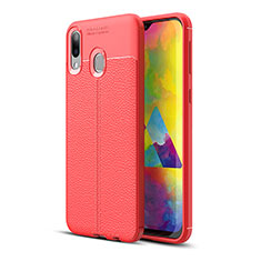 Custodia Silicone Morbida In Pelle Cover per Samsung Galaxy M20 Rosso
