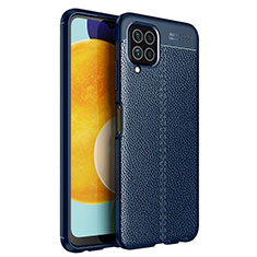 Custodia Silicone Morbida In Pelle Cover per Samsung Galaxy M32 4G Blu