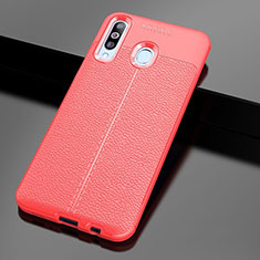 Custodia Silicone Morbida In Pelle Cover per Samsung Galaxy M40 Rosso