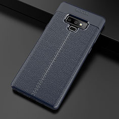Custodia Silicone Morbida In Pelle Cover per Samsung Galaxy Note 9 Blu
