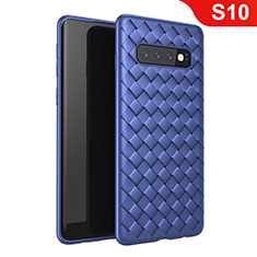 Custodia Silicone Morbida In Pelle Cover per Samsung Galaxy S10 Blu