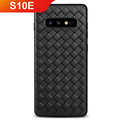 Custodia Silicone Morbida In Pelle Cover per Samsung Galaxy S10e Nero