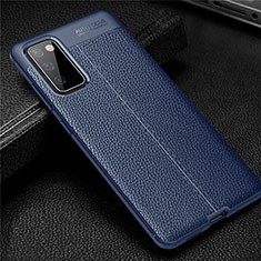 Custodia Silicone Morbida In Pelle Cover per Samsung Galaxy S20 Lite 5G Blu