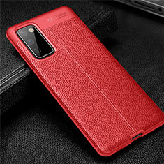 Custodia Silicone Morbida In Pelle Cover per Samsung Galaxy S20 Lite 5G Rosso