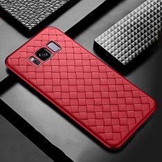 Custodia Silicone Morbida In Pelle Cover per Samsung Galaxy S8 Rosso