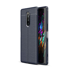 Custodia Silicone Morbida In Pelle Cover per Sony Xperia 1 Blu