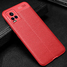 Custodia Silicone Morbida In Pelle Cover per Vivo V20 Pro 5G Rosso
