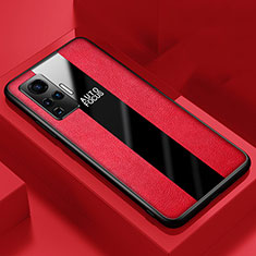 Custodia Silicone Morbida In Pelle Cover per Vivo X51 5G Rosso