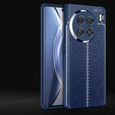 Custodia Silicone Morbida In Pelle Cover per Vivo X90 Pro 5G Blu