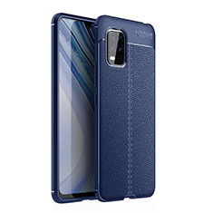 Custodia Silicone Morbida In Pelle Cover per Xiaomi Mi 10 Lite Blu