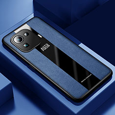 Custodia Silicone Morbida In Pelle Cover per Xiaomi Mi 11 Pro 5G Blu