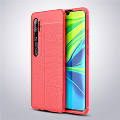 Custodia Silicone Morbida In Pelle Cover per Xiaomi Mi Note 10 Rosso