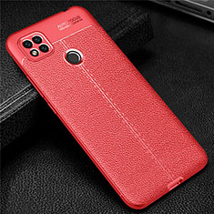 Custodia Silicone Morbida In Pelle Cover per Xiaomi POCO C3 Rosso