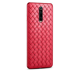 Custodia Silicone Morbida In Pelle Cover per Xiaomi Redmi K20 Pro Rosso