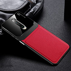 Custodia Silicone Morbida In Pelle Cover per Xiaomi Redmi K30 5G Rosso