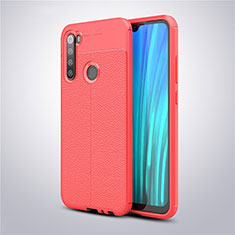 Custodia Silicone Morbida In Pelle Cover per Xiaomi Redmi Note 8 (2021) Rosso