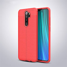 Custodia Silicone Morbida In Pelle Cover per Xiaomi Redmi Note 8 Pro Rosso