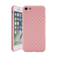 Custodia Silicone Morbida In Pelle Cover S01 per Apple iPhone 7 Oro Rosa