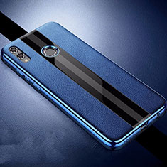 Custodia Silicone Morbida In Pelle Cover S01 per Huawei Honor V10 Lite Blu