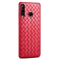 Custodia Silicone Morbida In Pelle Cover S01 per Huawei Nova 4e Rosso