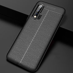 Custodia Silicone Morbida In Pelle Cover S01 per Huawei Nova 6 5G Nero