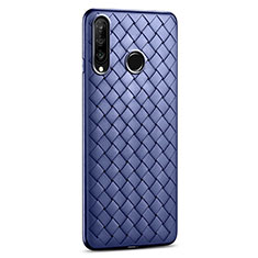 Custodia Silicone Morbida In Pelle Cover S01 per Huawei P30 Lite Blu