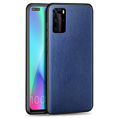 Custodia Silicone Morbida In Pelle Cover S01 per Huawei P40 Pro Blu